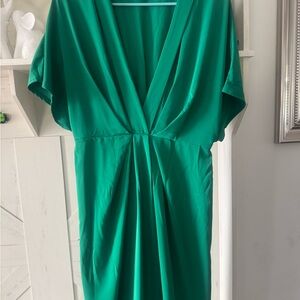 Elegant Asymmetrical Green Dress